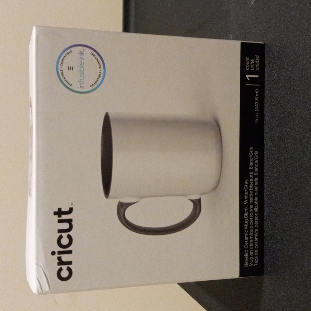 Cricut Beveled Ceramic Mug with Gray Interior